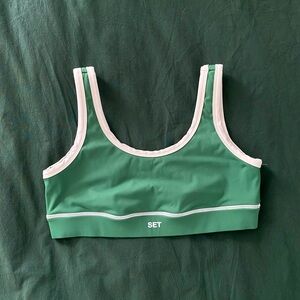 Set Active Courtside Green Sports Bra M